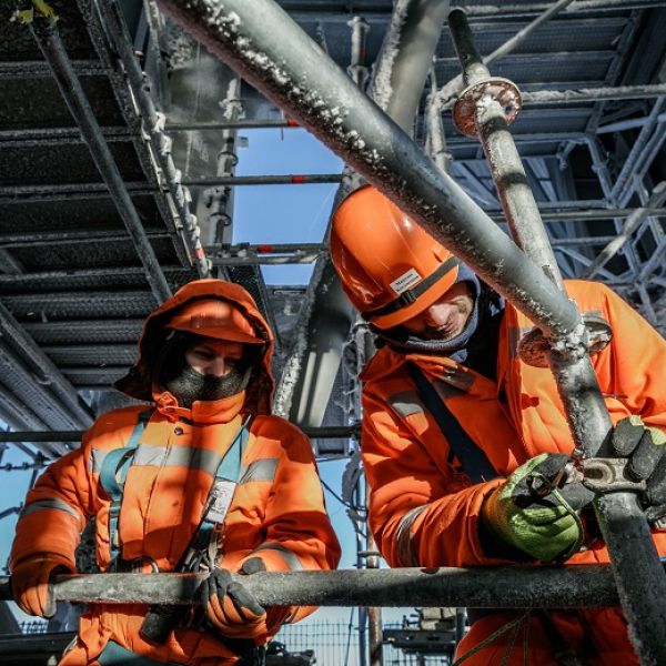 Монтаж строительных лесов. Январь 2018